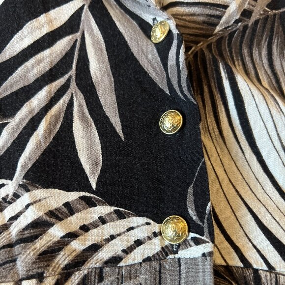 Torrid Rayon Slub Button Front Collared Short Sleeve Belted Tropical Dress Sz 1 - Picture 5 of 10